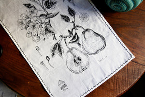 Tea towels with Botanical illustrations made by artist Henriette Arcelin in collaboration with Luz Editions