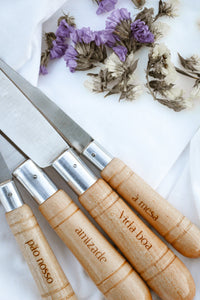 Traditional Portuguese wooden kitchen knives