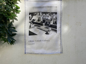 Olhão Cidade Cubista wall hanging / Tea towel - Portuguese text